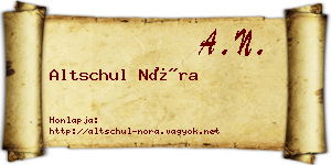 Altschul Nóra névjegykártya